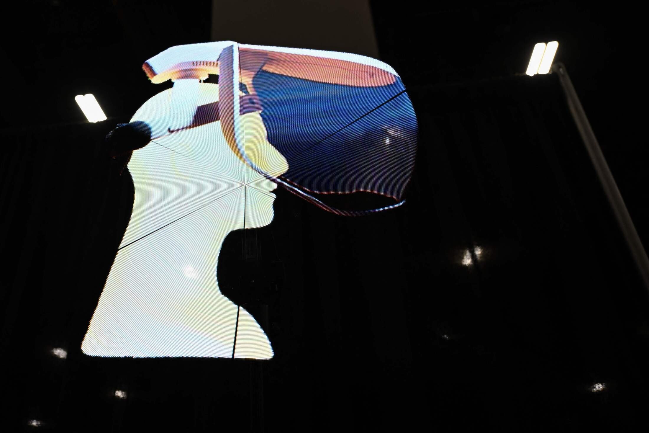 A projection designed by the French startup SocialDream shows Dreamsense, during CES 2023 at the Las Vegas Convention Center, in Las Vegas, US, Jan.  3, 2023. (AFP Photo)
