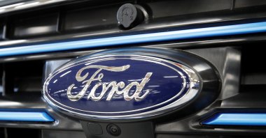 A new Ford E-Transit van is seen inside the company's Halewood plant in Liverpool, Britain, Oct. 18, 2021. (Reuters Photo)