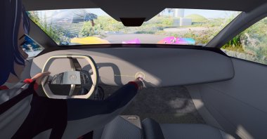 This illustration photo shows inside BMW’s new color-changing i Vision Dee concept car, unveiled at the CES, the world&#039;s largest annual consumer electronics show, in Las Vegas, Nevada. (Reuters Photo)