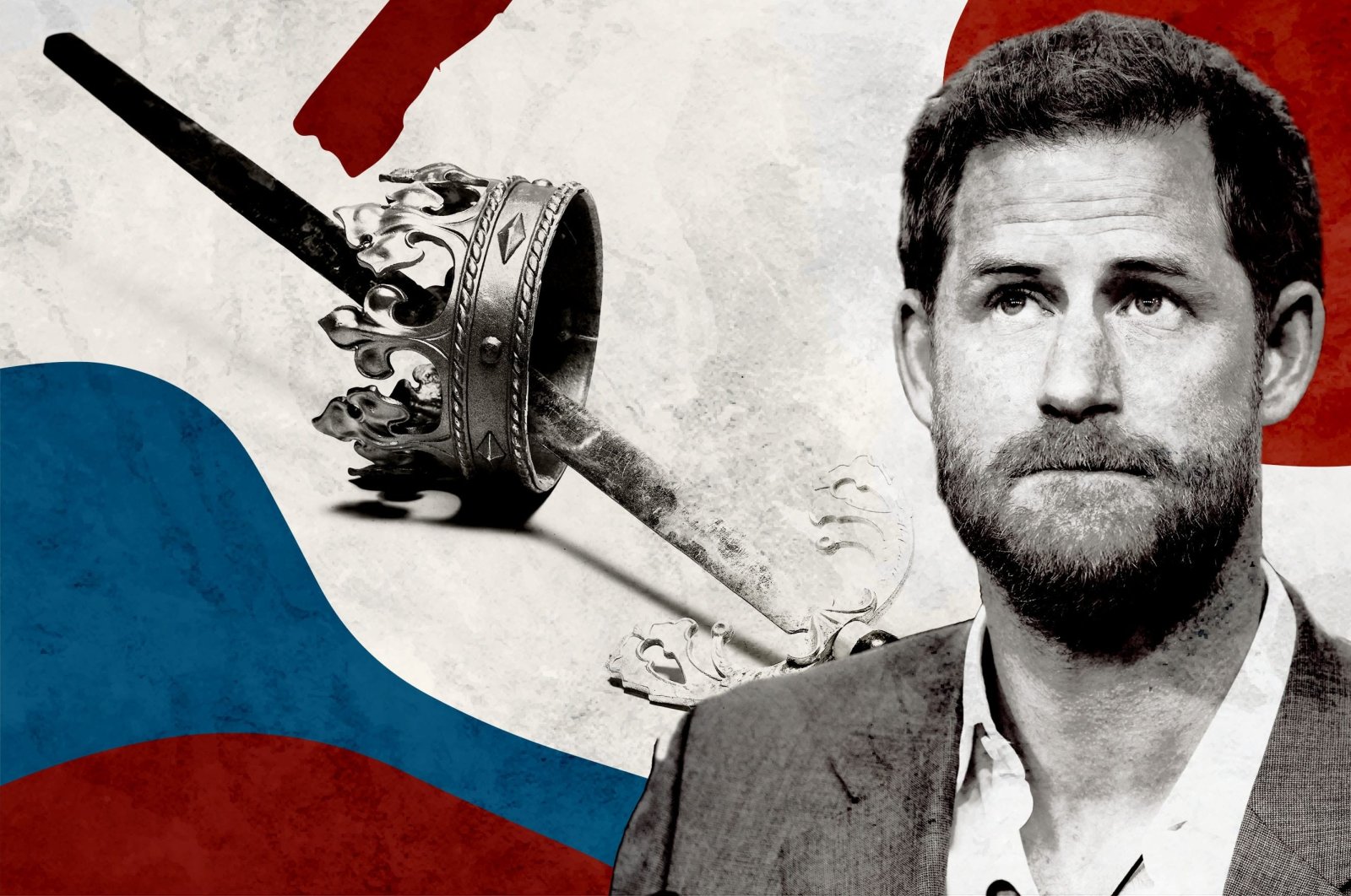 This illustration shows Britain&#039;s Prince Harry, who made the headlines by revealing the secrets of the royal family in his new book "Spare." (Illustration by Daily Sabah&#039;s Büşra Öztürk)