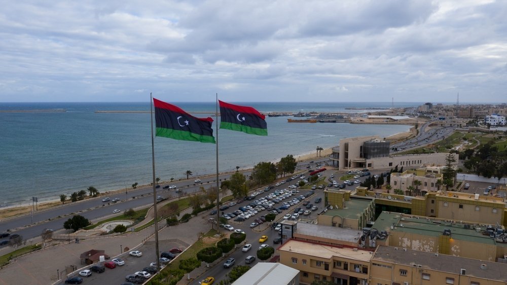 Libyan flags flying over the capital Tripoli, Libya, Feb. 14, 2021. (Shutterstock Photo)