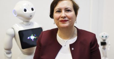 Professor Hatice Köse, whose team developed a robot to detect emotions and stress of children with autism, in Istanbul, Türkiye, Dec. 19, 2022. (AA Photo)