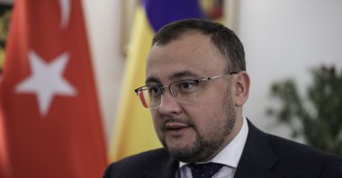 Ukraine's Ambassador to Türkiye Vasyl Bodnar speaks to Anadolu Agency (AA) in an interview in Ankara, Türkiye, Jan. 11, 2022. (AA Photo)