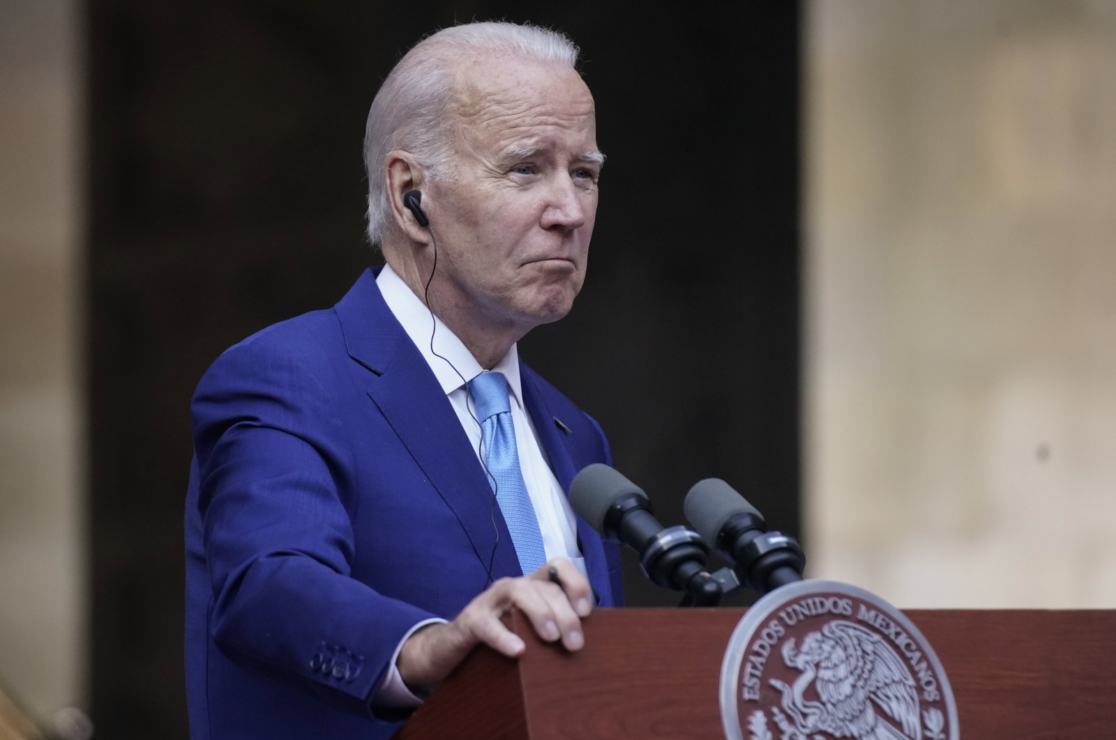 President Joe Biden listens during a news conference in Mexico City, Mexico, Jan. 10, 2023. (AP Photo)
