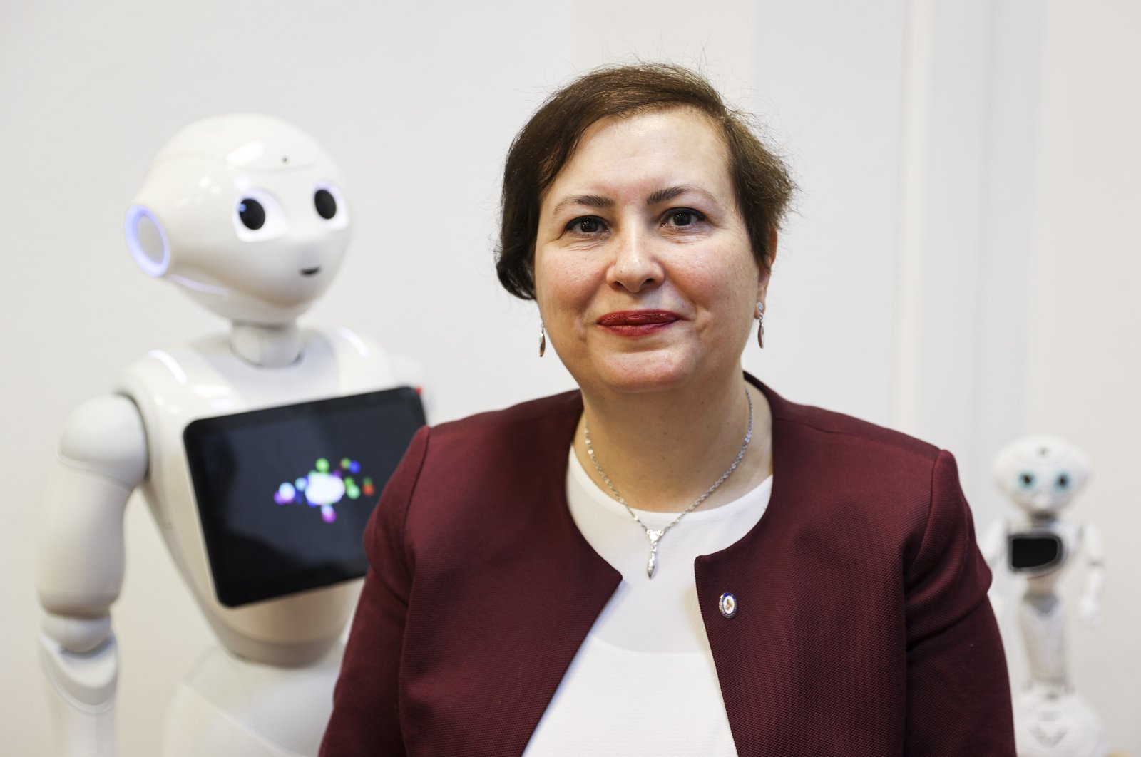 Professor Hatice Köse, whose team developed a robot to detect emotions and stress of children with autism, in Istanbul, Türkiye, Dec. 19, 2022. (AA Photo)