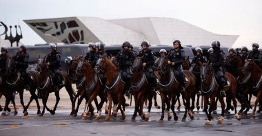 Mounted security forces stand guard outside the Planalto Palace, Brasilia, Brazil, Jan. 11, 2023. (Reuters Photo)