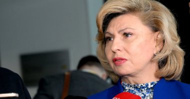 Russia's Human Rights Commissioner Tatyana Moskalkova talks to reporters following "The Future of Human Rights in the 21st Century" conference in the Turkish capital Ankara, Jan. 11, 2023. (AA Photo)