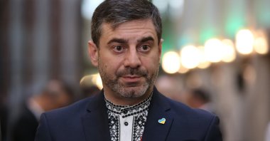 Ukrainian Parliament Commissioner for Human Rights Dmytro Lubinets talks to reporters following "The Future of Human Rights in the 21st Century" conference in the capital Ankara, Türkiye, Jan. 12, 2023. (AA Photo)