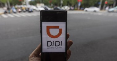 Ride-hailing giant Didi Chuxing mobile application is seen on a smartphone, in Shanghai, China, July 3, 2021. (EPA Photo)