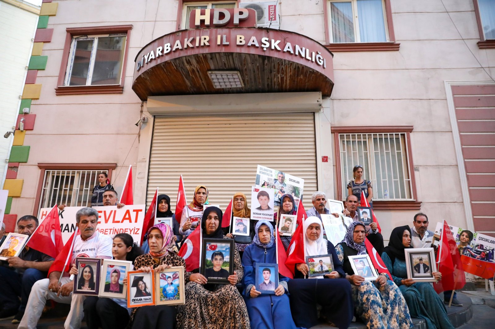 The Diyarbakır mothers held a press conference in front of the Peoples&#039; Democratic Party&#039;s (HDP) office for the return of their children in Diyarbakır, Türkiye, Aug. 24, 2022. (AA Photo)
