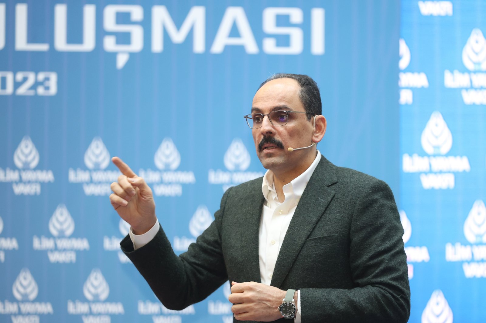 Presidential Spokesperson Ibrahım Kalın speaks at a conference at Istanbul Sabahattin Zaim University, Jan. 7, 2023. (AA Photo)