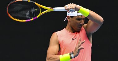 Spain&#039;s Rafael Nadal during a practice session ahead of the 2023 Australian Open, Melbourne, Australia, Jan. 15, 2023. (EPA Photo)