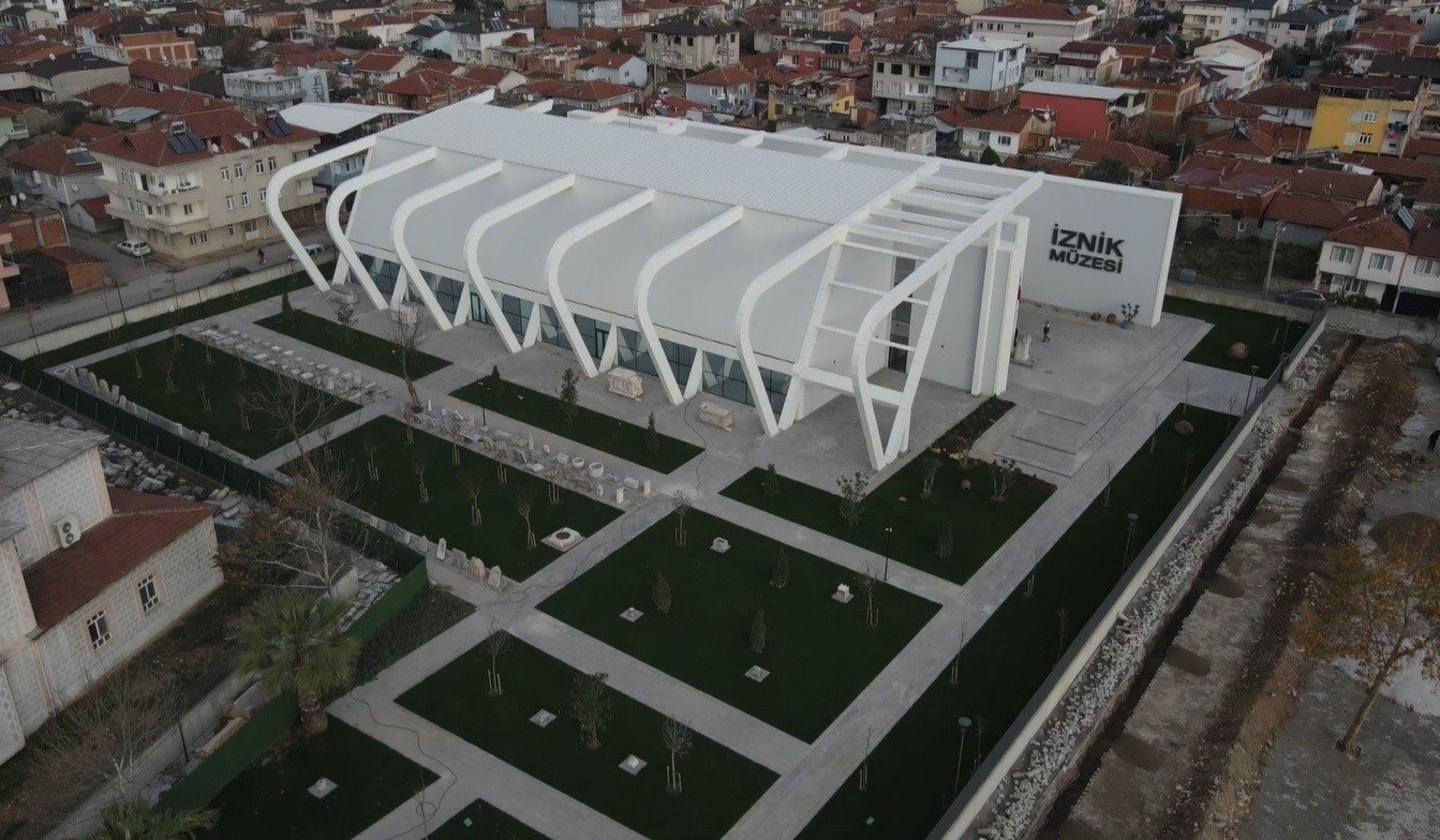 Pemandangan udara Museum Arkeologi Iznik, Bursa, Türkiye, 15 Januari 2023. (Foto IHA)