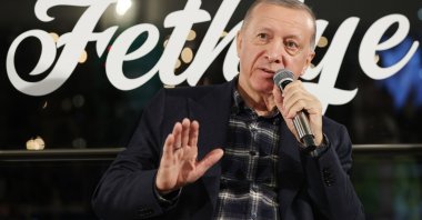 Turkish President Recep Tayyip Erdoğan speaks at a youth meeting in the southwestern Muğla province, Jan. 15, 2023. (AA Photo)