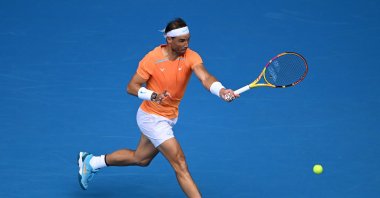 Spain&#039;s Rafael Nadal plays a forehand in their round one singles match against Great Britain&#039;s Jack Draper during Day One of the 2023 Australian Open at Melbourne Park, Melbourne, Australia, Jan. 16, 2023. (Getty Images Photo)