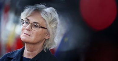 German Defence Minister Christine Lambrecht at the EU headquarters in Brussels, Belgium, March 21, 2022. (AFP Photo)