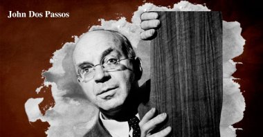 The illustration shows American writer John Dos Passos. (Getty Images / Edited by Betül Tilmaç)
