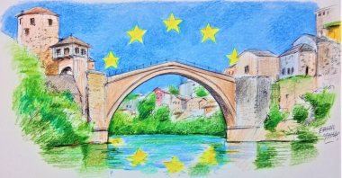 European leaders believe that expanding EU membership to the Western Balkans is necessary to counter Russian, as well as Chinese, clout in Europe’s “inner courtyard.” ( (Illustration by Erhan Yalvaç) 