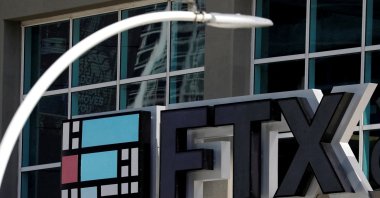 The logo of FTX is seen at the entrance of the FTX Arena in Miami, Florida, U.S., Nov. 12, 2022. (Reuters Photo)