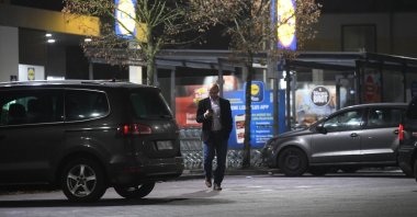 Ercan Karakoyun walks on the street, in Dallgow-Doberitz, Germany, Jan. 16, 2023. (Photo by Abdurrahman Şimşek) 