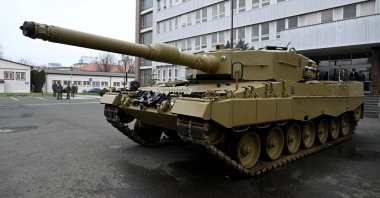 Germany delivers its first Leopard tanks to Slovakia as part of a deal after Slovakia donated fighting vehicles to Ukraine, in Bratislava, Slovakia, Dec. 19, 2022. (Reuters File Photo)