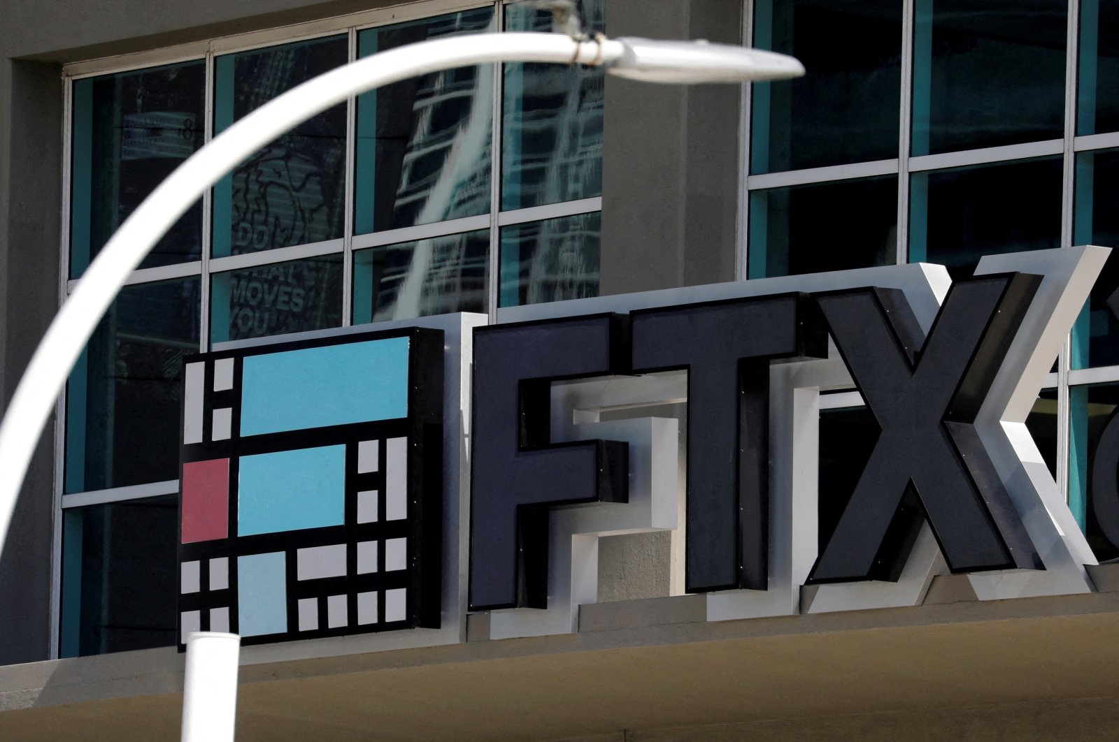 The logo of FTX is seen at the entrance of the FTX Arena in Miami, Florida, U.S., Nov. 12, 2022. (Reuters Photo)