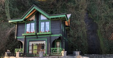 An exterior view of the rotating house in Rize, Türkiye, Jan. 18, 2023. (DHA Photo)