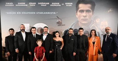 The film crew poses during the premier of "49," Istanbul, Türkiye, Jan. 18, 2023. (AA Photo)