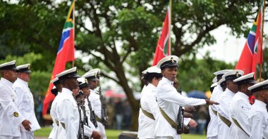 South African troops parade at during Armed Forces day, Durban, South Africa, Feb. 21, 2017. (Getty Images Photo)