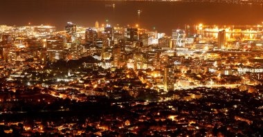 Electricity lights up the central business district of Cape Town, South Africa, June 18, 2019. (Reuters Photo)