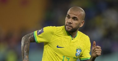 Brazil&#039;s Dani Alves in action during the FIFA World Cup Qatar 2022 Round of 16 match against South Korea at Stadium 974, Doha, Qatar, Dec. 5, 2022. (Getty Images Photo)