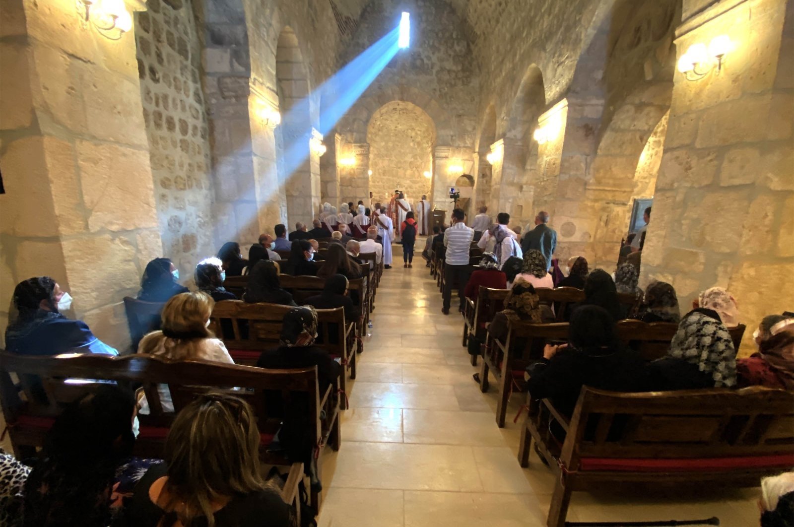 The opening ceremony of the 1,700-year-old Mor Dimet Church, Mardin, southeastern Turkey, Oct. 11, 2021. (DHA Photo)
