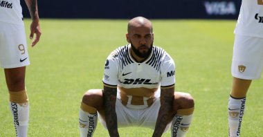 Pumas UNAM&#039;s Dani Alves before the Liga MX match against Monterrey at the Estadio Olimpico, Mexico City, Mexico, July 31, 2022. (Reuters Photo) 