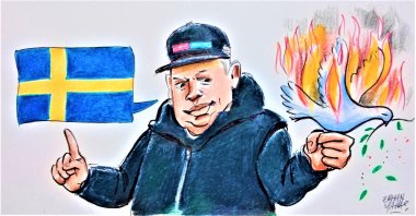 The repeated calls for burning the Holy Quran on the pretext of “secular Western values,” such as individual liberty and freedoms, are now state-sponsored in some European nations. (Erhan Yalvaç Illustration)