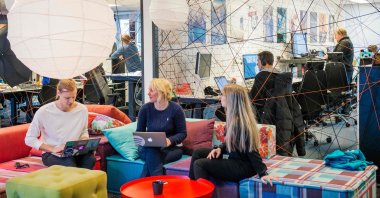 Employees work at the Spotify headquarters in Stockholm, Sweden, Feb. 18, 2015. (AFP Photo)
