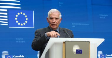 High Representative of the European Union for Foreign Affairs and Security Policy, Josep Borrell, speaks during a news conference at the end of a Foreign Affairs Council at the European Council headquarters in Brussels, Belgium, Jan. 23, 2023.  (EPA Photo)