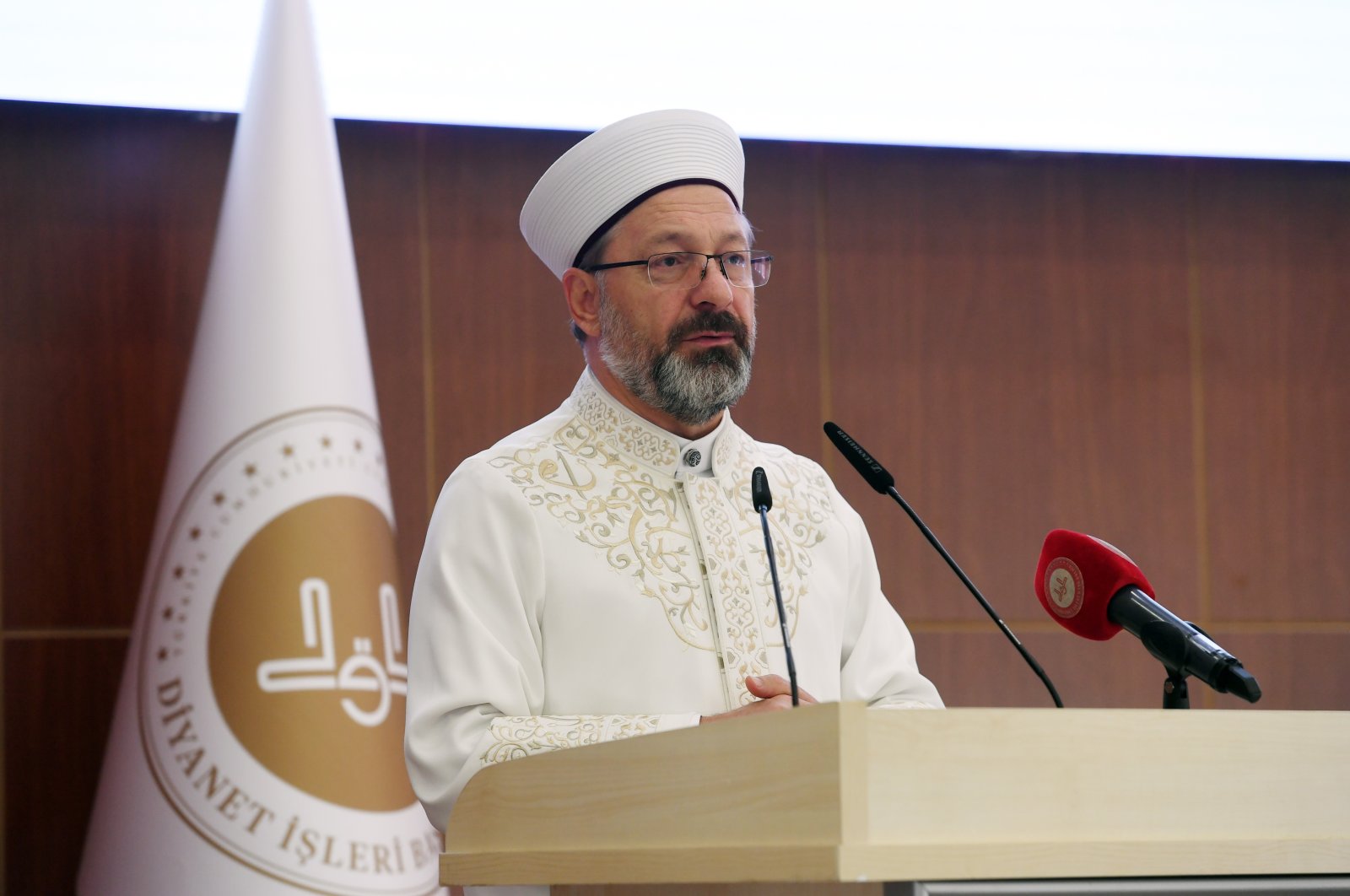 Presidency of Religious Affairs (Diyanet) head Ali Erbaş delivers a speech in the capital Ankara, Türkiye, Jan. 20, 2023. (IHA Photo)