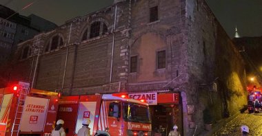 Two people have died and two were hospitalized after a fire broke out at Surp Pırgiç Armenian Catholic Church, Beyoğlu, Istanbul, Türkiye, Jan. 23, 2023. (IHA Photo)