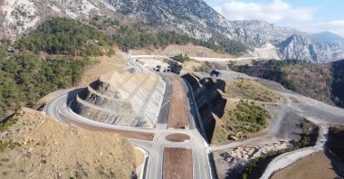 Works on the tunnel that is set to connect the Turkish cities of Konya and Antalya nears completion, at Akdağ Mountains, Türkiye, Jan. 24, 2023. (AA Photo)
