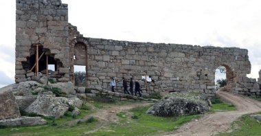 Lake Castle is situated on Lake Bafa in the ancient city of Heraclea, Muğla, Türkiye, Jan. 24, 2023. (IHA Photo)