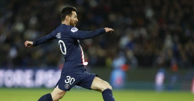 Paris Saint-Germain's Lionel Messi in action during a Ligue 1 match against Angers at the Parc des Princes, Paris, France, Jan. 11, 2023. (Reuters Photo)