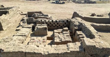 This handout picture released by the Egyptian Ministry of Antiquities shows a view of an excavation of an 1,800-year-old "complete residential city from the Roman era" in the heart of the southern city of Luxor, Jan.24, 2022. (AFP Photo)