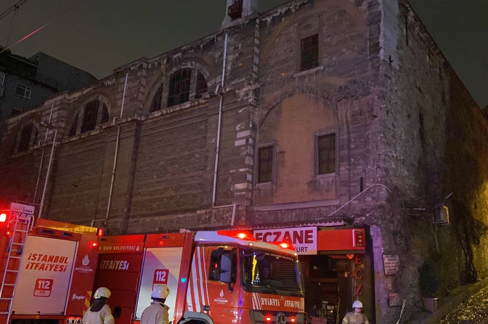 Two people have died and two were hospitalized after a fire broke out at Surp Pırgiç Armenian Catholic Church, Beyoğlu, Istanbul, Türkiye, Jan. 23, 2023. (IHA Photo)