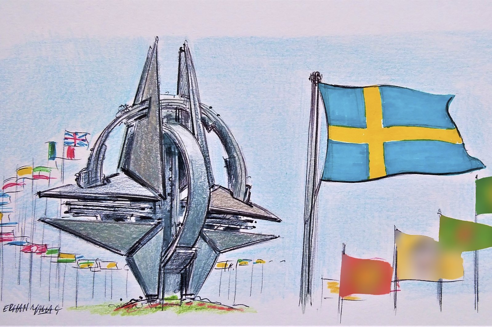 Sweden and Finland suddenly grasped how necessary NATO membership was and applied for accession last year, 70 years after the establishment of the alliance. (Erhan Yalvaç Illustration)