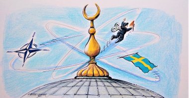 Having failed to extradite the Gülenist Terror Group (FETÖ) and PKK terrorists to Türkiye despite making that commitment under the "trilateral memorandum" in Madrid, Sweden allowed an act of provocation to unfold near the Turkish Embassy. (Erhan Yalvaç Illustration)