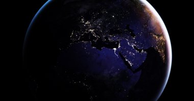 Nighttime view of the Earth as seen from NASA Earth Observatory, 2016. (Getty Images Photo)