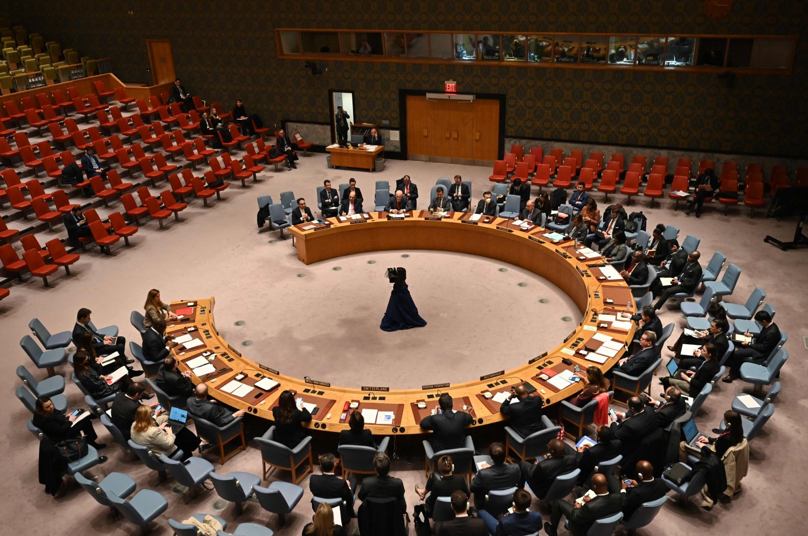 A general view shows a U.N. Security Council meeting on the issue of Syria&#039;s chemical weapons, at the U.N. headquarters in New York, U.S., Jan. 5, 2023. (AFP Photo)