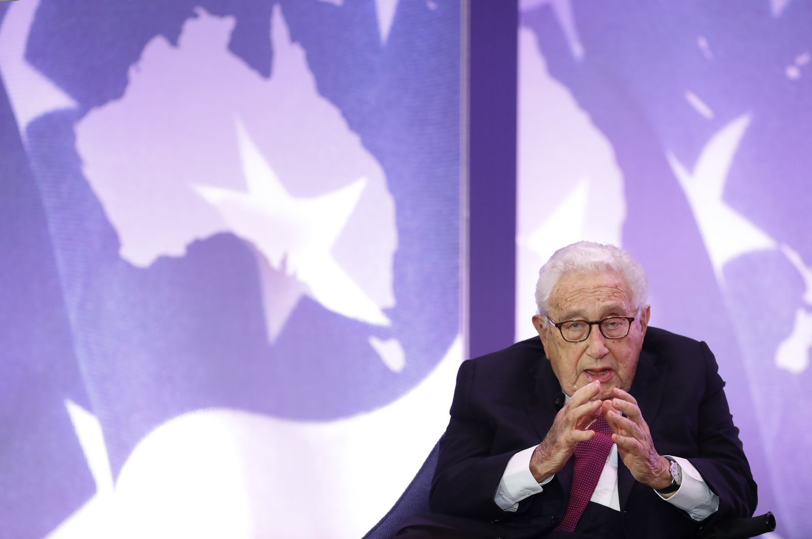 Former Secretary of State Henry Kissinger speaks during the Department of State 230th Anniversary Celebration at the Harry S. Truman Headquarters building, in Washington, DC, U.S., July 29, 2019. (Getty Images Photo)