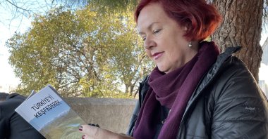 Australian writer Lisa Morrow, who has been living in Türkiye for years and has written observations on the country in her books is photographed during her interview with Anadolu Agency (AA), Istanbul, Türkiye, Jan. 26, 2023. (AA Photo)