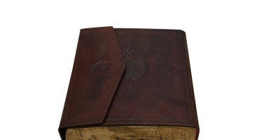 The cover of the "Vankulu Dictionary," which was recorded as the first book to be published in İbrahim Müteferrika's printing house in 1729, on display, Istanbul, Türkiye, Jan. 18, 2023. (AA Photo)